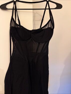 Women's Black Sheer Mesh Bodysuit Slip - Elegant Intimates